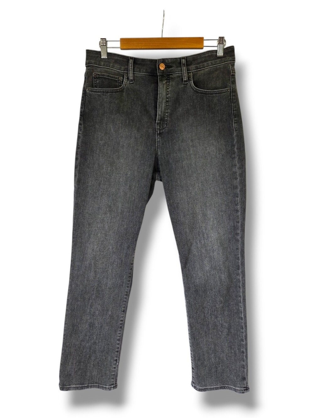 Gap Faded Black Classic Straight High Rise Denim Jeans Size 31/ 12S - Picture 1 of 8